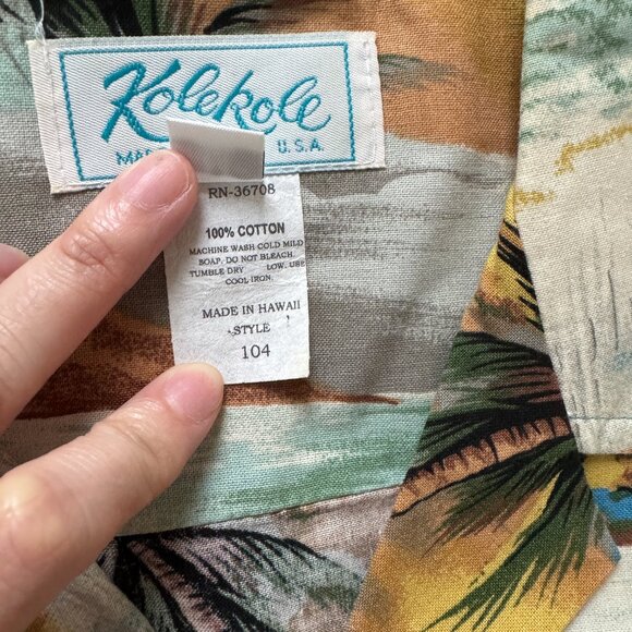 vintage made in usa hawaiian aloha shirt kolekole size medium preowned - Picture 3 of 12